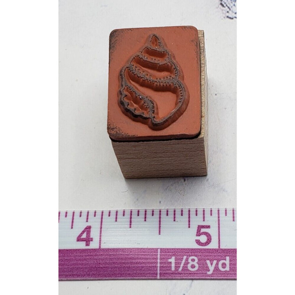 Small Seashell 1x1 Wood Mounted Rubber Stamp - Picture 6 of 7